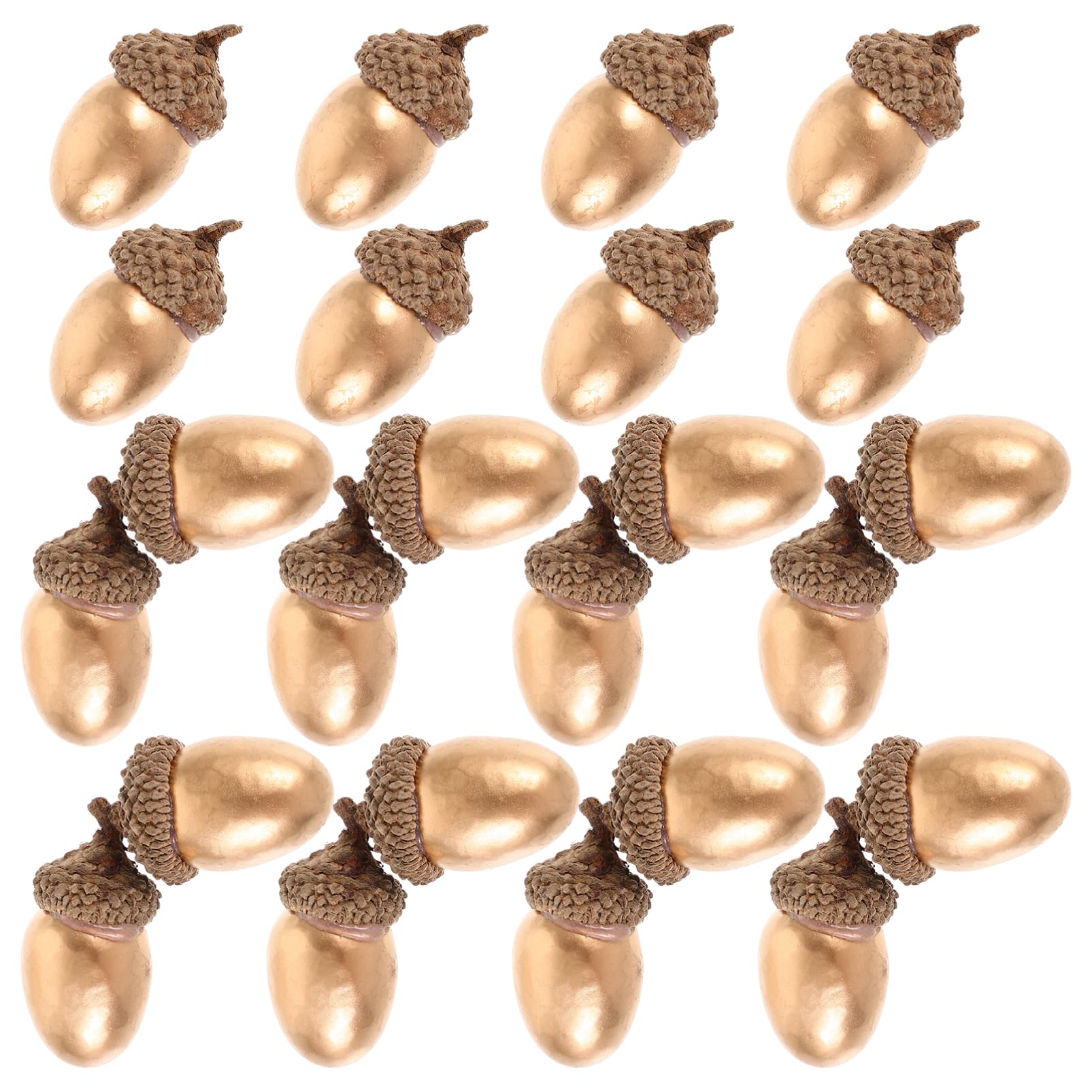 POPETPOP 5 Ensembles Accessoires Photo De Décorations De Noël De Glands Simulés Décorations d'halloween Décorations d'automne pour La Maison Faire La Fête Faux Mousse Golden 40 Pièces * 5