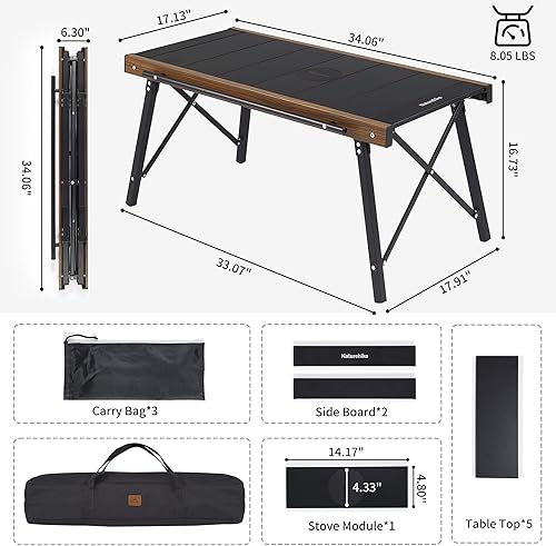 Miniatura 3 de Naturehike Mesa de camping IGT plegable, sistema portátil de cocina IGT para exteriores, mesa de campamento de aluminio ultraligera con bolsa de