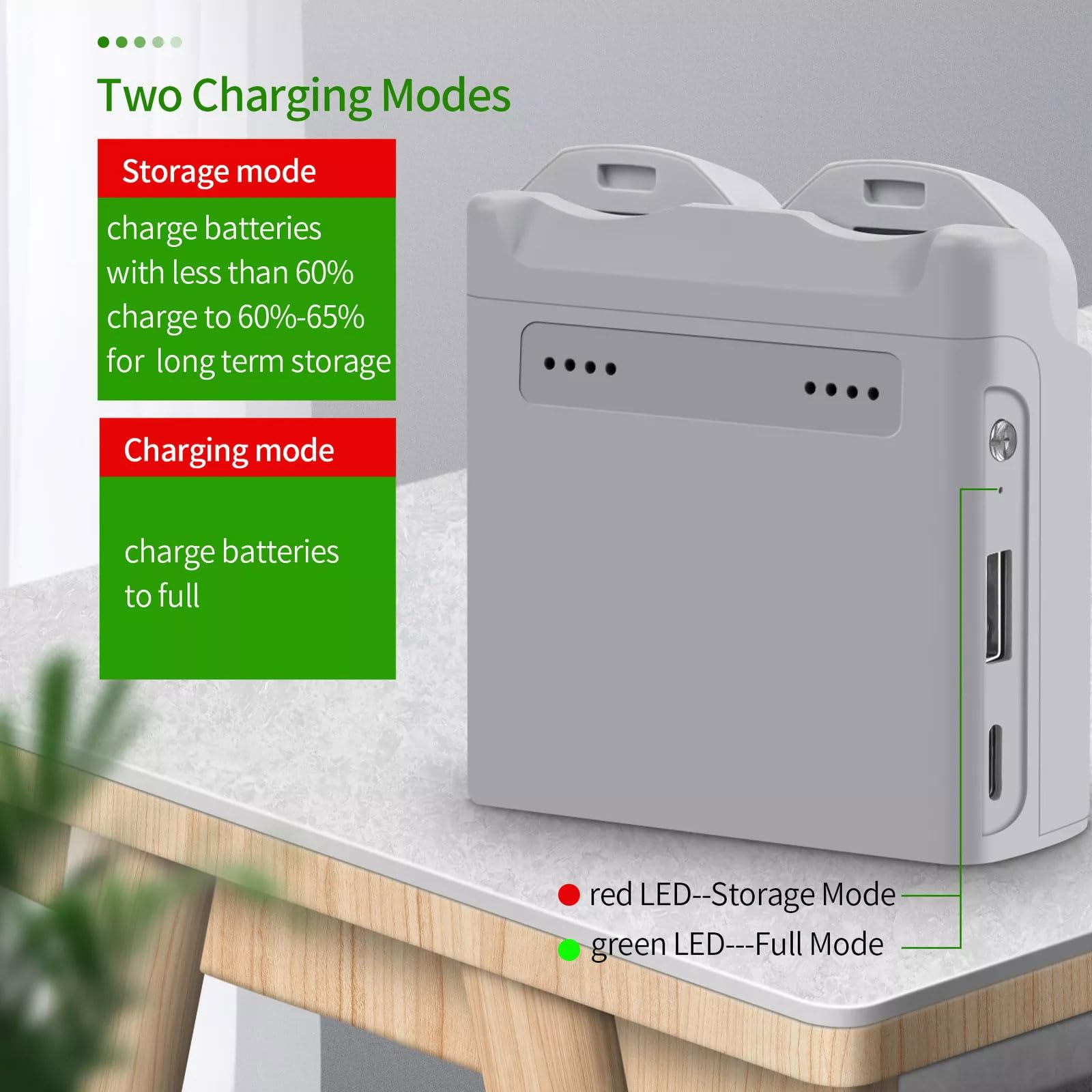 Dua - Cargador de batería con puerto USB, concentrador de carga bidireccional, fuente de alimentación de carga rápida PD para dispositivo USB, adecuado para dron NEO