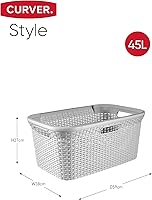 Vista 5 de CURVER Style Laundry - Cesta rectangular (45 litros), color gris