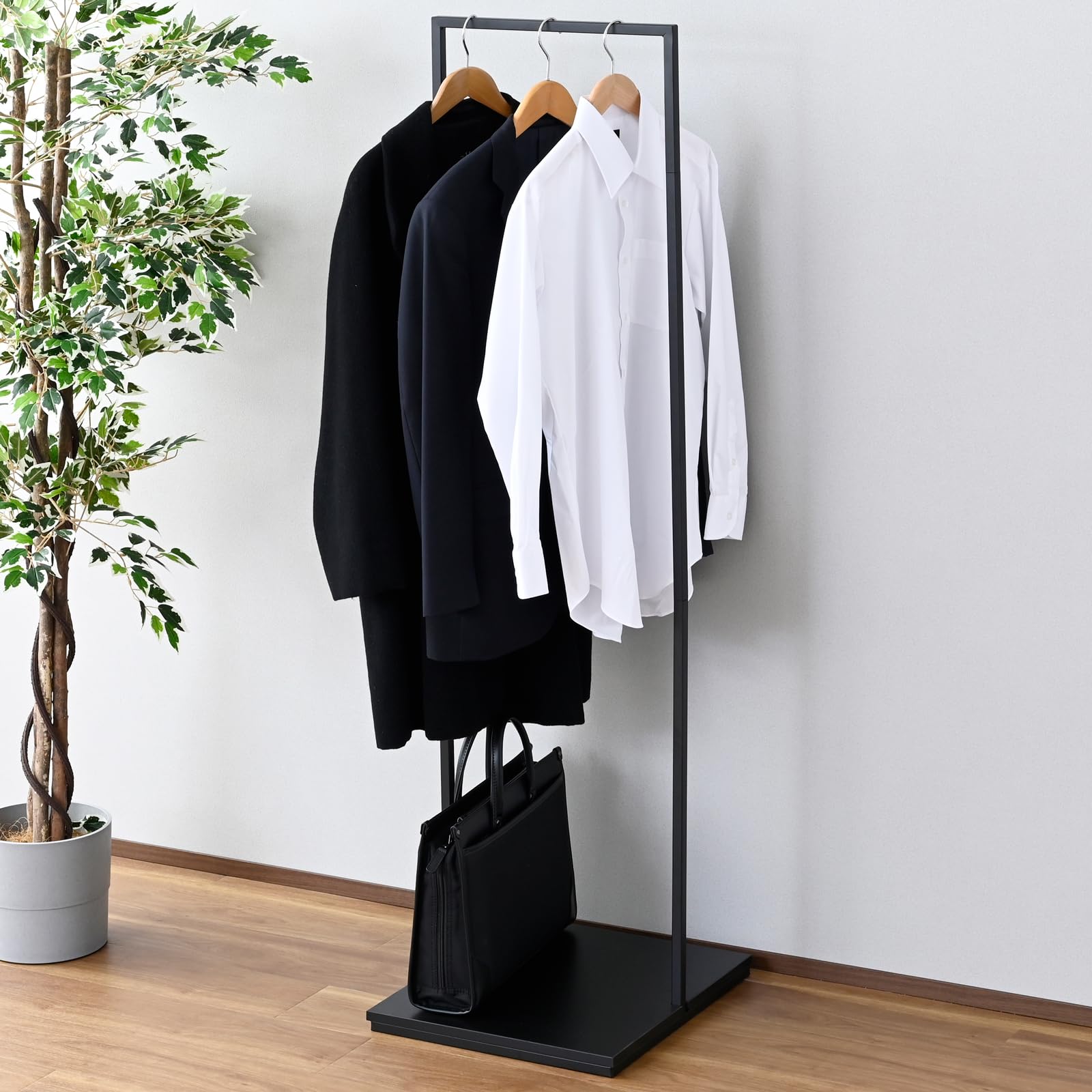 Amazon｜山善(YAMAZEN) ハンガーラック シングル 棚付き ディスプレイ