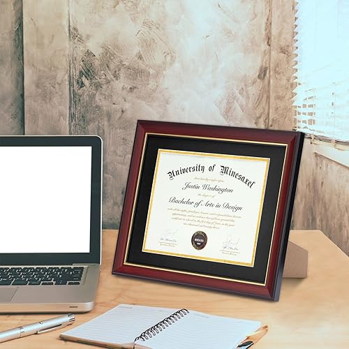Miniatura 5 de Minesaxel Marco de diploma de 11 x 14 pulgadas con paspartú negro de apertura de 8.5 x 11 pulgadas, para mostrar documento de certificado de 8.5 x