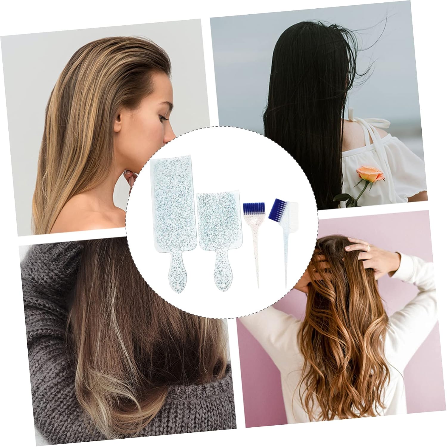 1set Hair Coloring Board Hair Dye Brush Professional Highlighting Tool for Iridescent Design for Easy Application and Clean-up for Hairdressing