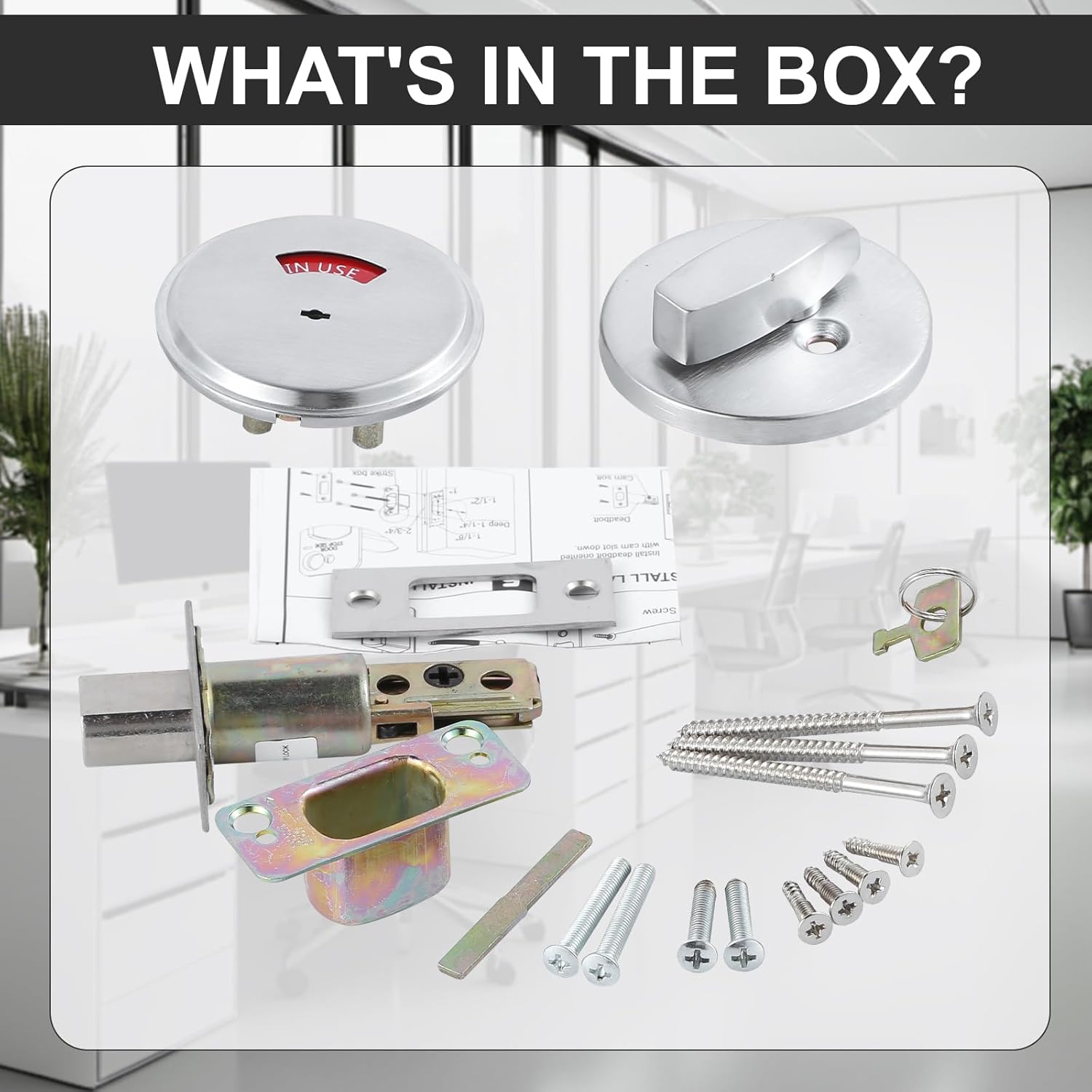 NEWBANG Grade 2 ADA Commercial Heavy Duty Privacy Deadbolt with Occupancy Indicator UL Listed and 3 Hour Fire Rated, Satin Chrome 26D, Left and Right Handed,MD-C2-Deadbolt-1P