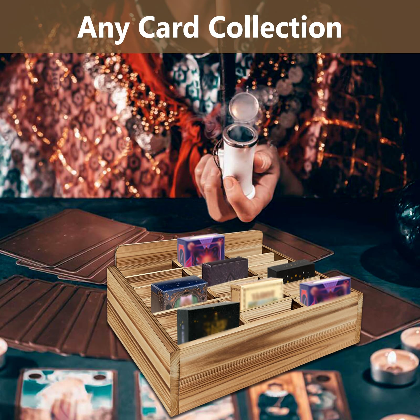 diy card display case Amazon.com: Amcortn Card Display Shelf - Wooden Playing Card Display Card  Display Case Card Holders for Playing Cards (Small- 18 Decks)