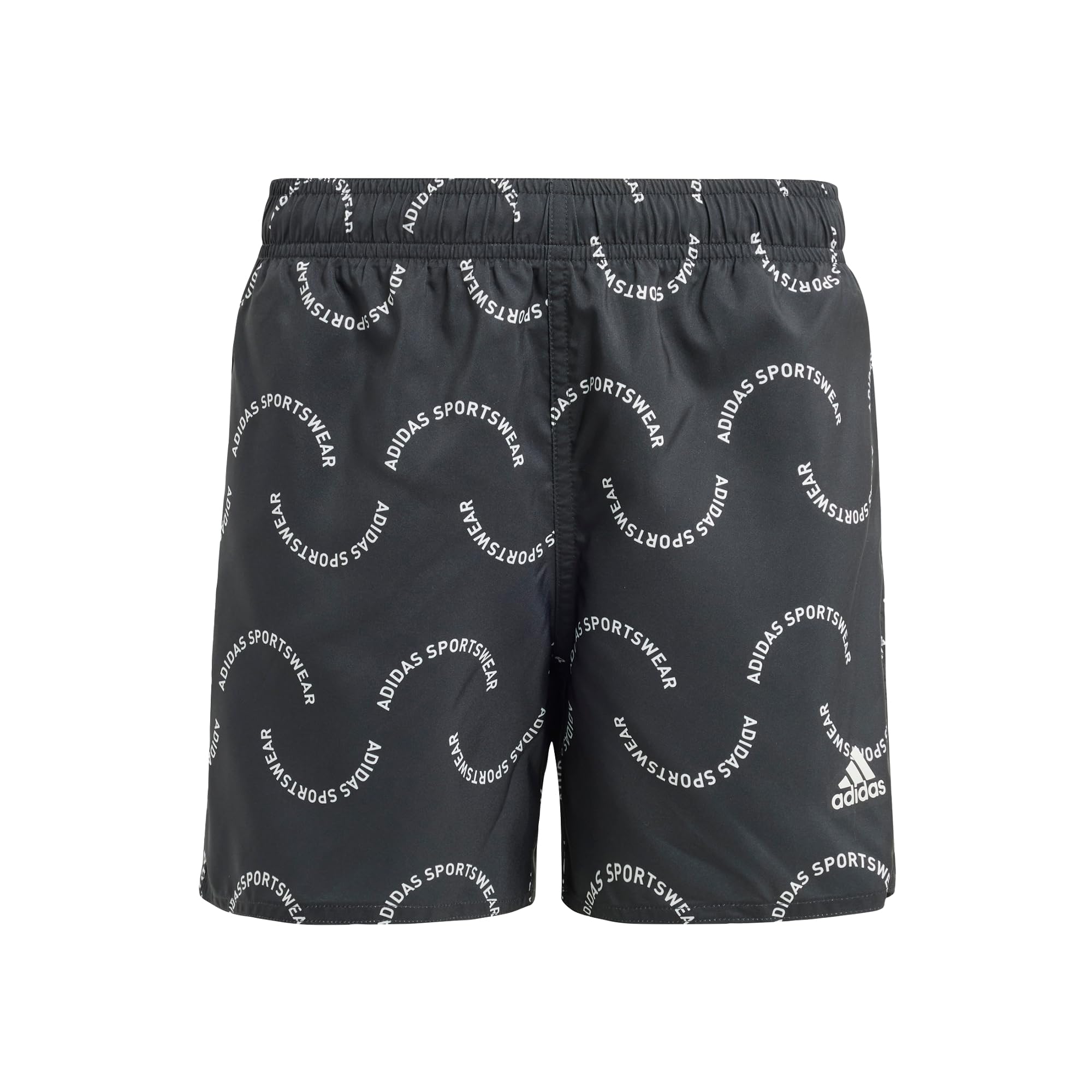adidas Chłopcy Sportswear Wave Print CLX Swim Shorts Kids, Black/Off White, 9-10 Years