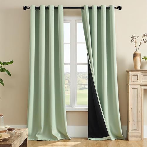 Miniatura 17 de Rutterllow - Cortinas 100% opacas, paneles de cortina con ojales, aislamiento térmico y bloqueo de luz para habitación y sala de estar, (2 paneles