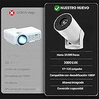 Vista 7 de Mini proyector inalámbrico con WIFI 6 y Bluetooth, soporte 4K 1080P Proyector portátil giratorio de 180°. Proyector de video de pantalla