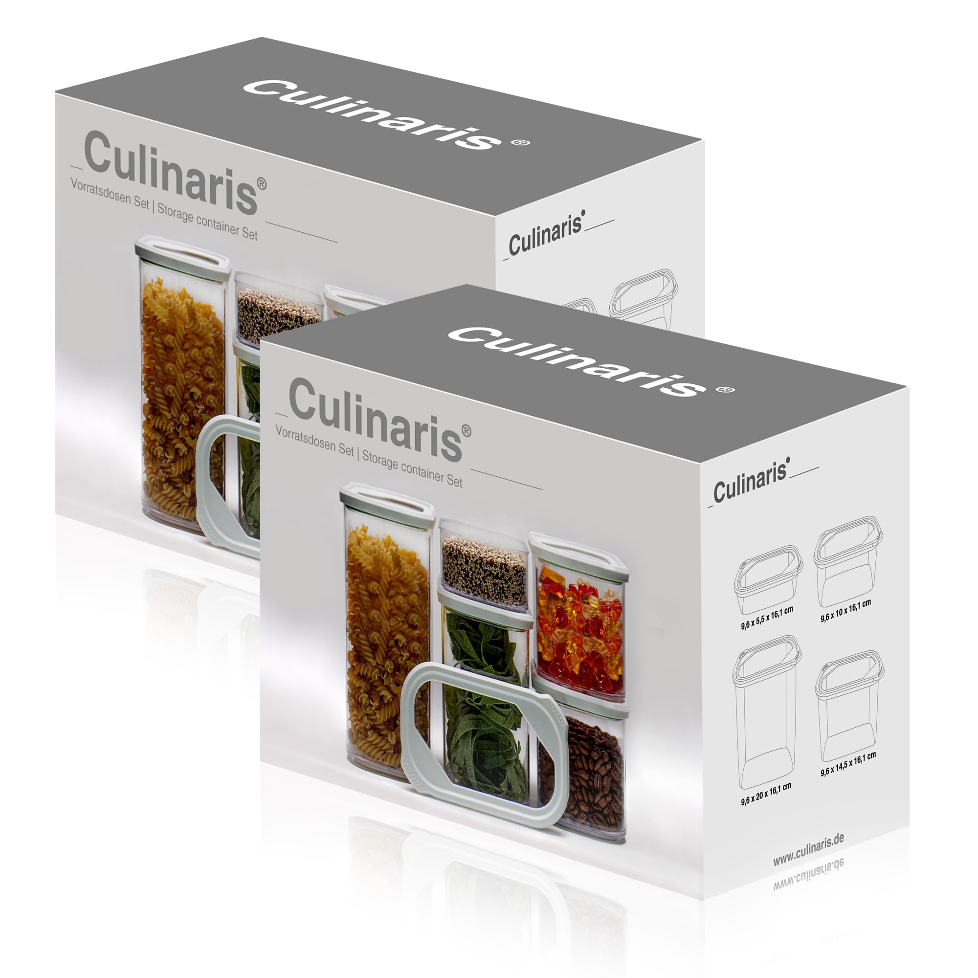 Culinaris - Vorratsdosen Set - 5 teilig - Vorratsbehälter - Aufbewahrungsdose - Aufbewahrung - Frischhaltedose (2)