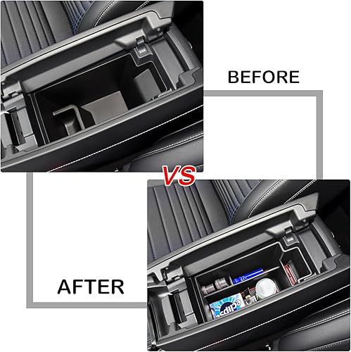 Miniatura 10 de HGWEI Organizador de consola central compatible con accesorios interiores Nissan Rogue 2021 2022 2023 2024, caja de almacenamiento de material ABS,
