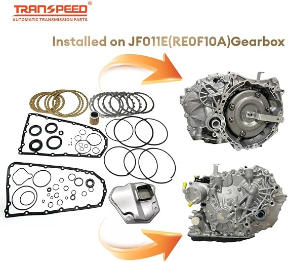 TRANSPEED JF011E RE0F10A F1CJA CVT Automatic Transmission Rebuild Kit, Auto Master Rebuild Kit With Oil Filter Clutch Steel Plates for Nissan Altima Rogue Sentra Jeep Compass Citroen Dodge