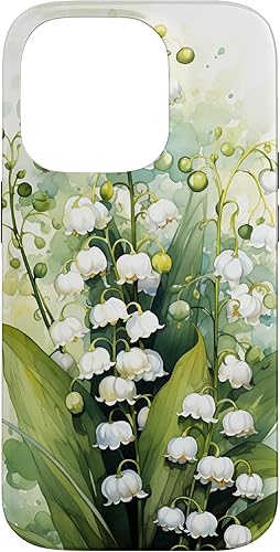 Vista 40 de Funda de fondo para iPhone 13 Pro Beautiful Lily of the Valley Watercolor
