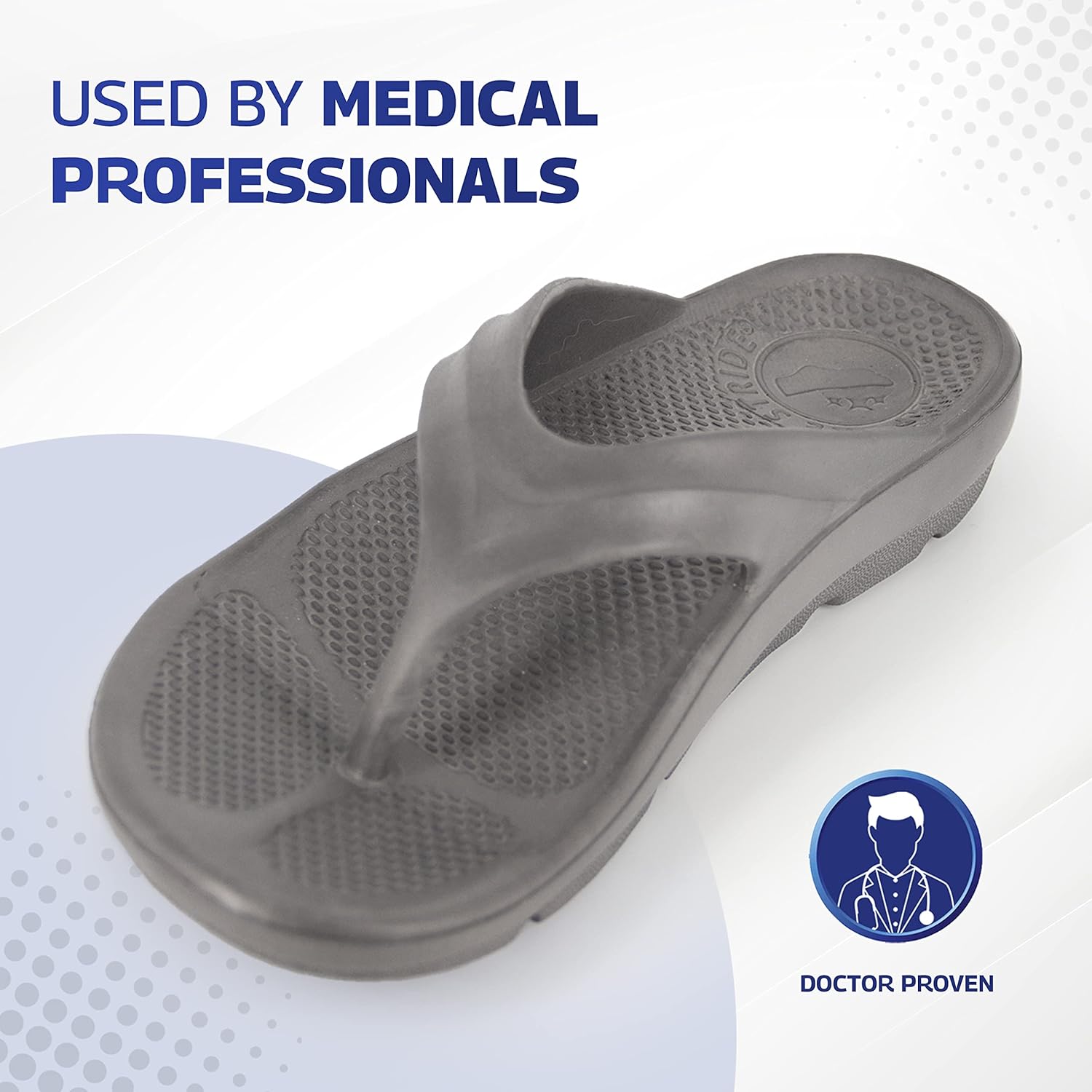 Pure Stride Therapeutic Flip Flops, Orthotic Thong Sandals for Plantar Fasciitis, Metatarsal and Heel Spurs, Feet Pain Relief and Arch Support - Grey, Men’s Size 11 - Image 4