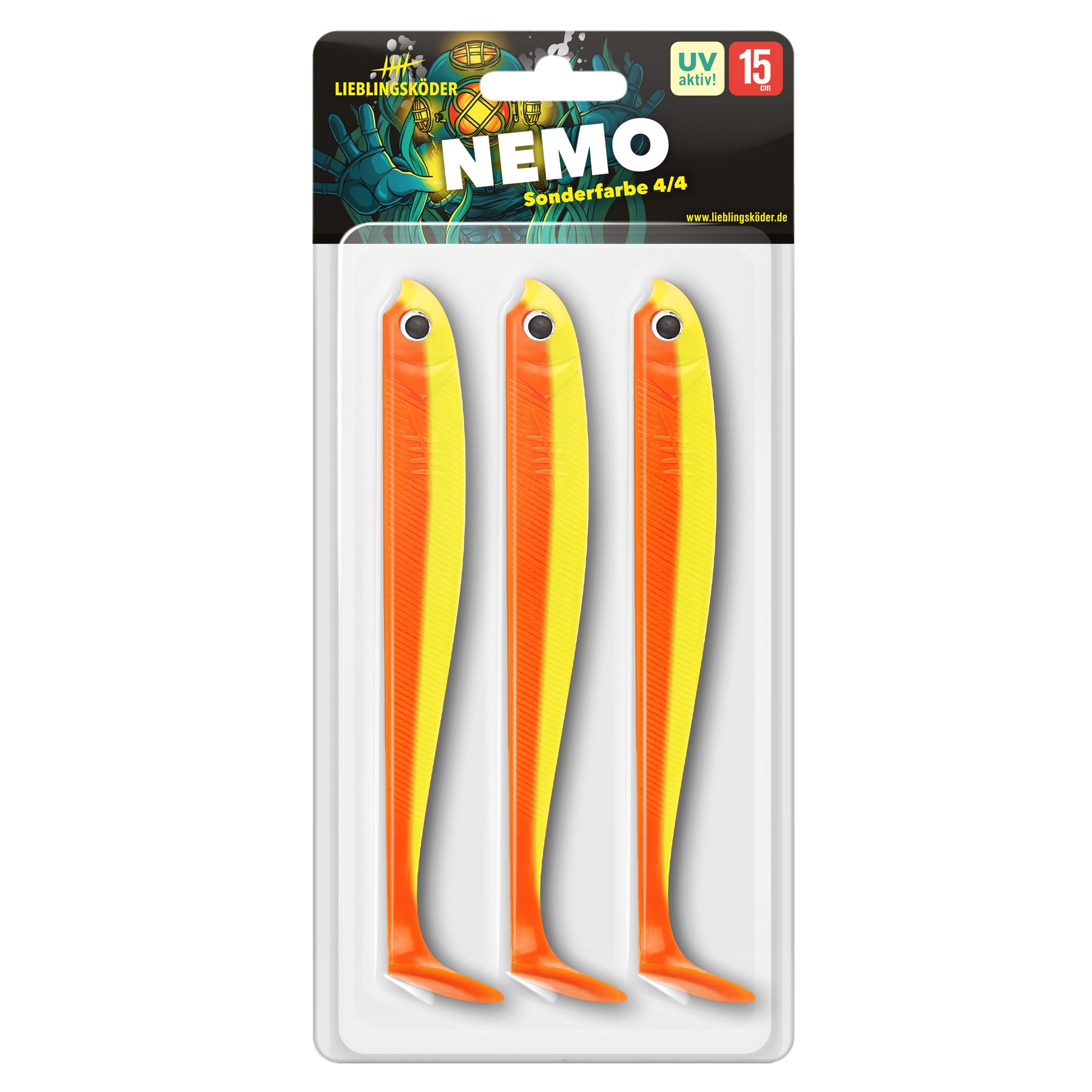 Lieblingsköder Kunstköder – Gummifische 15 cm – 3er Pack