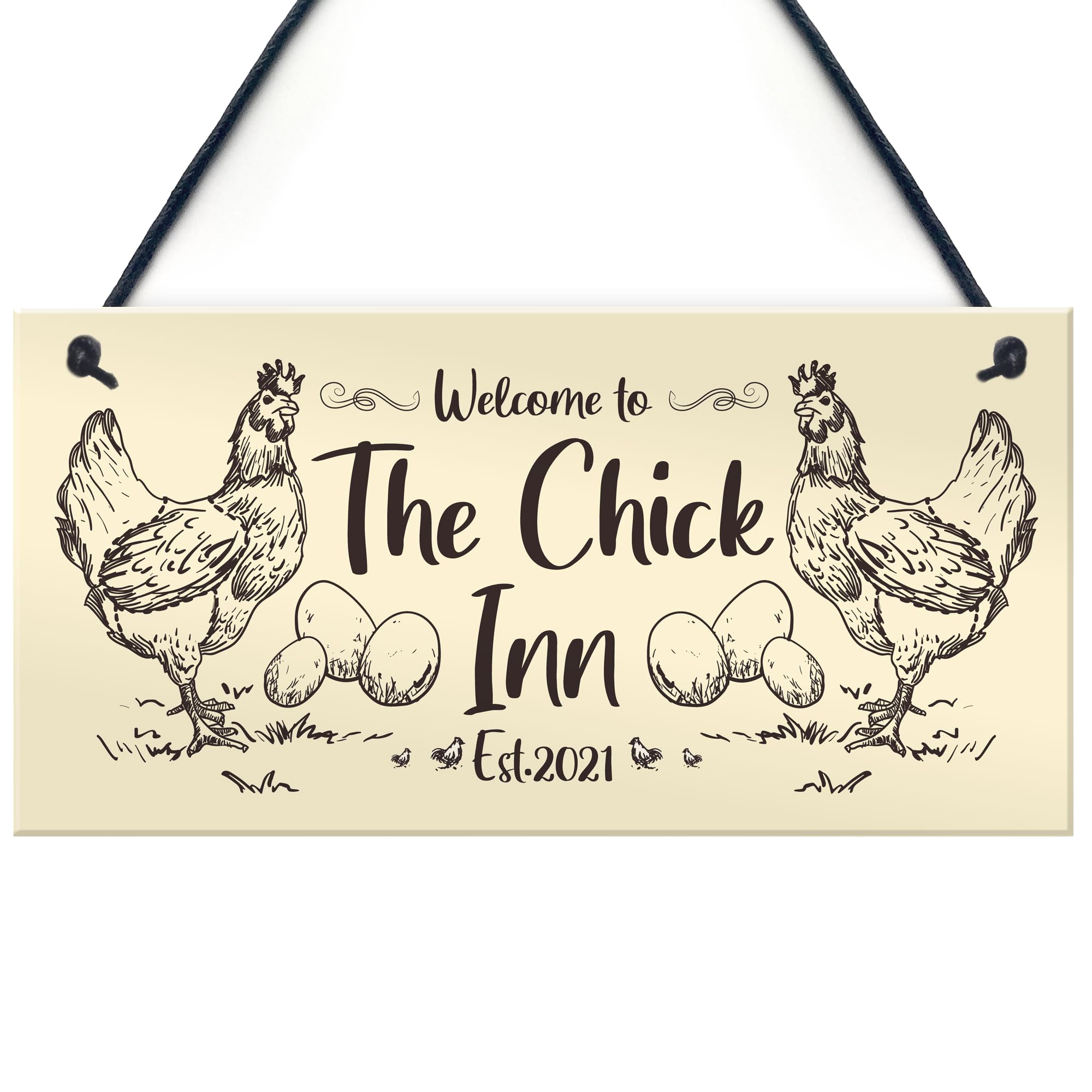 Funny Chicken Sign Outdoor Garden Plaque Personalised Chick Inn Sign Hen Gifts