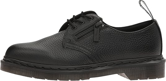 Dr. Martens Women's 1461 w/Zip Derby, Black (Black Aunt Sally), 4