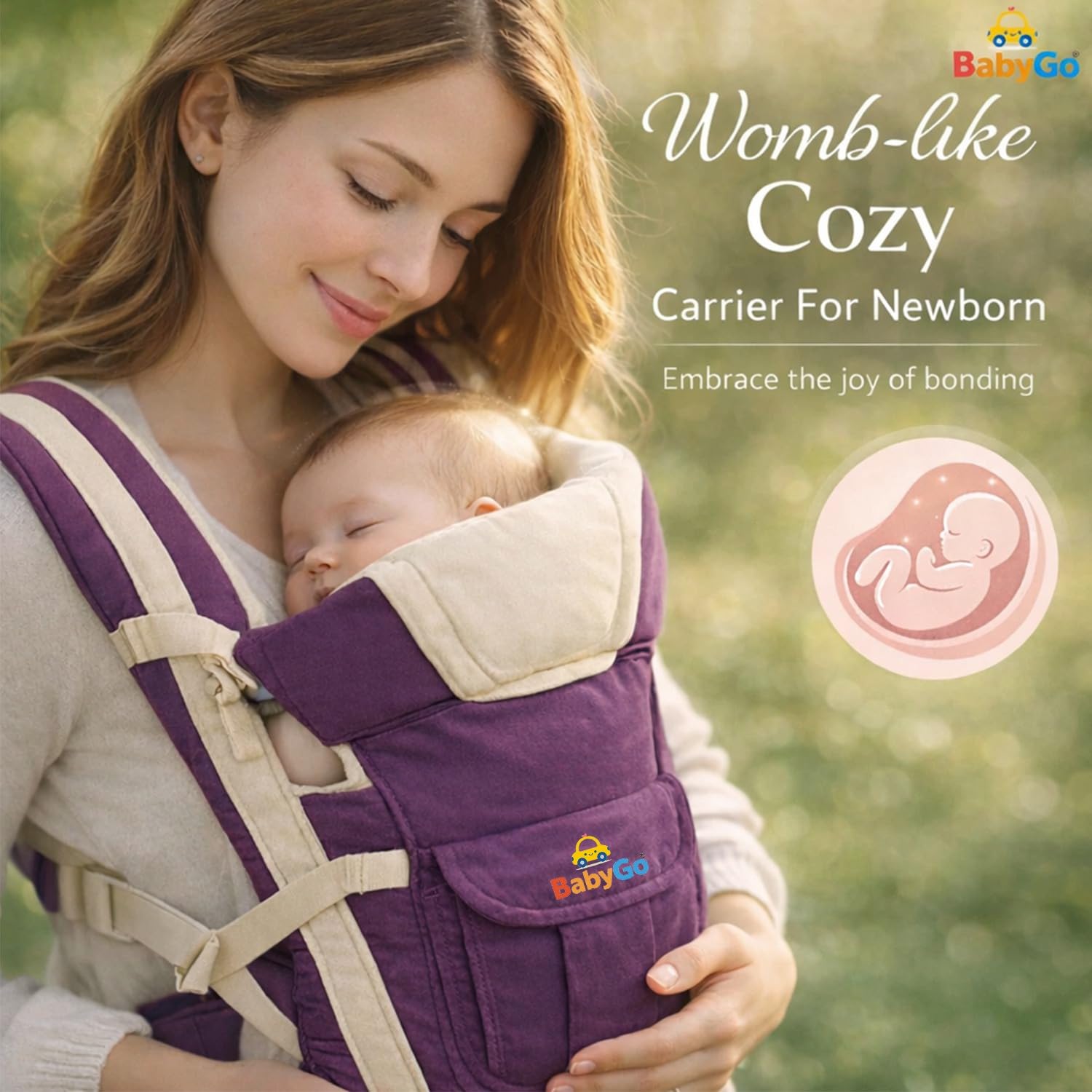 BabyGo Kid Seat Baby Hip Carrier 4-in-1 Adjustable Baby Carrier Cum Kangaroo Bag|Front, Back|for 6 to 24 Months Baby|Newborn to Toddler Carrier|Safety Belt & Buckle Straps|Up to 15 Kgs (Purple) 3