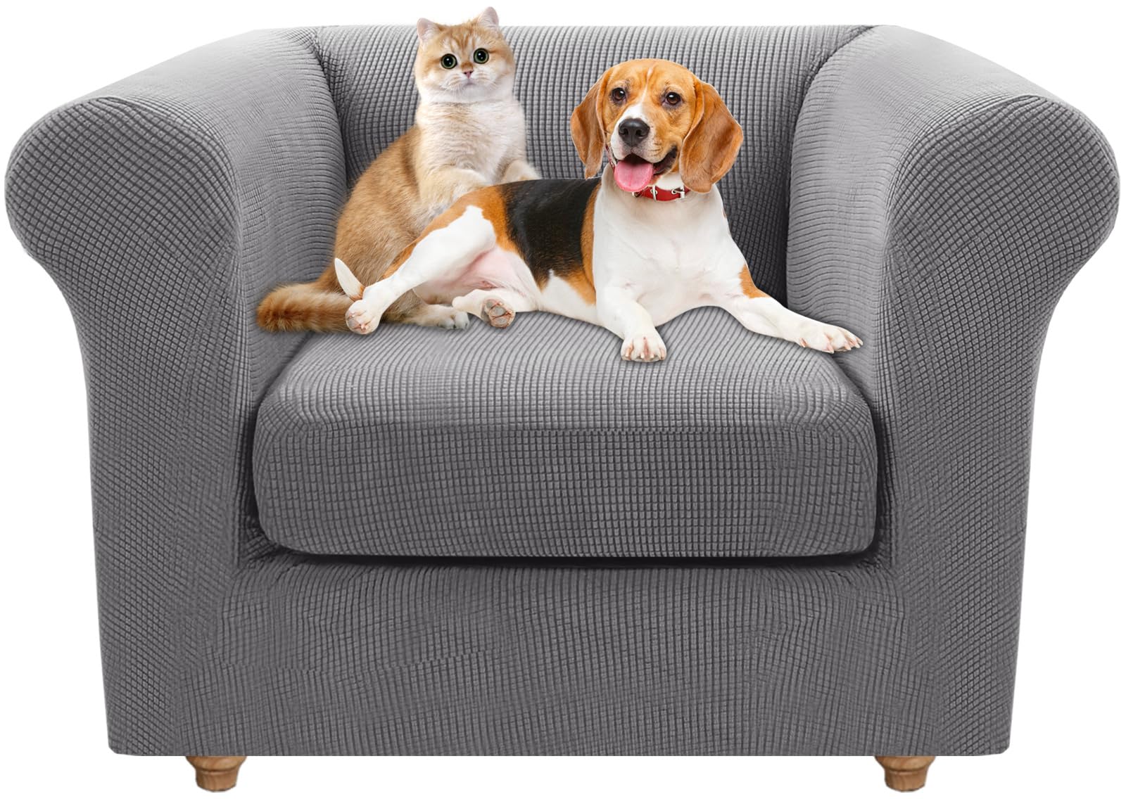 Housse de canapé 2 places extensible Chesterfield : protection anti-tache lavable