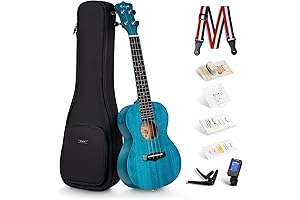 Enya Concert Ukulele 23 Inch Blue Solid Mahogany Top Ukulele