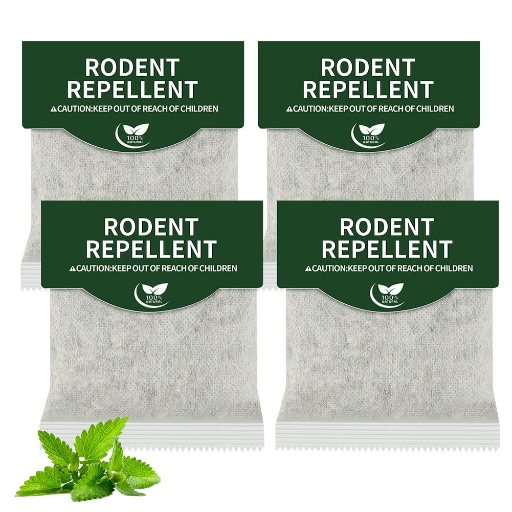 AYESY Rat & Mouse Repellent Peppermint Oil Sachets, 4 Pack Mice Repellent