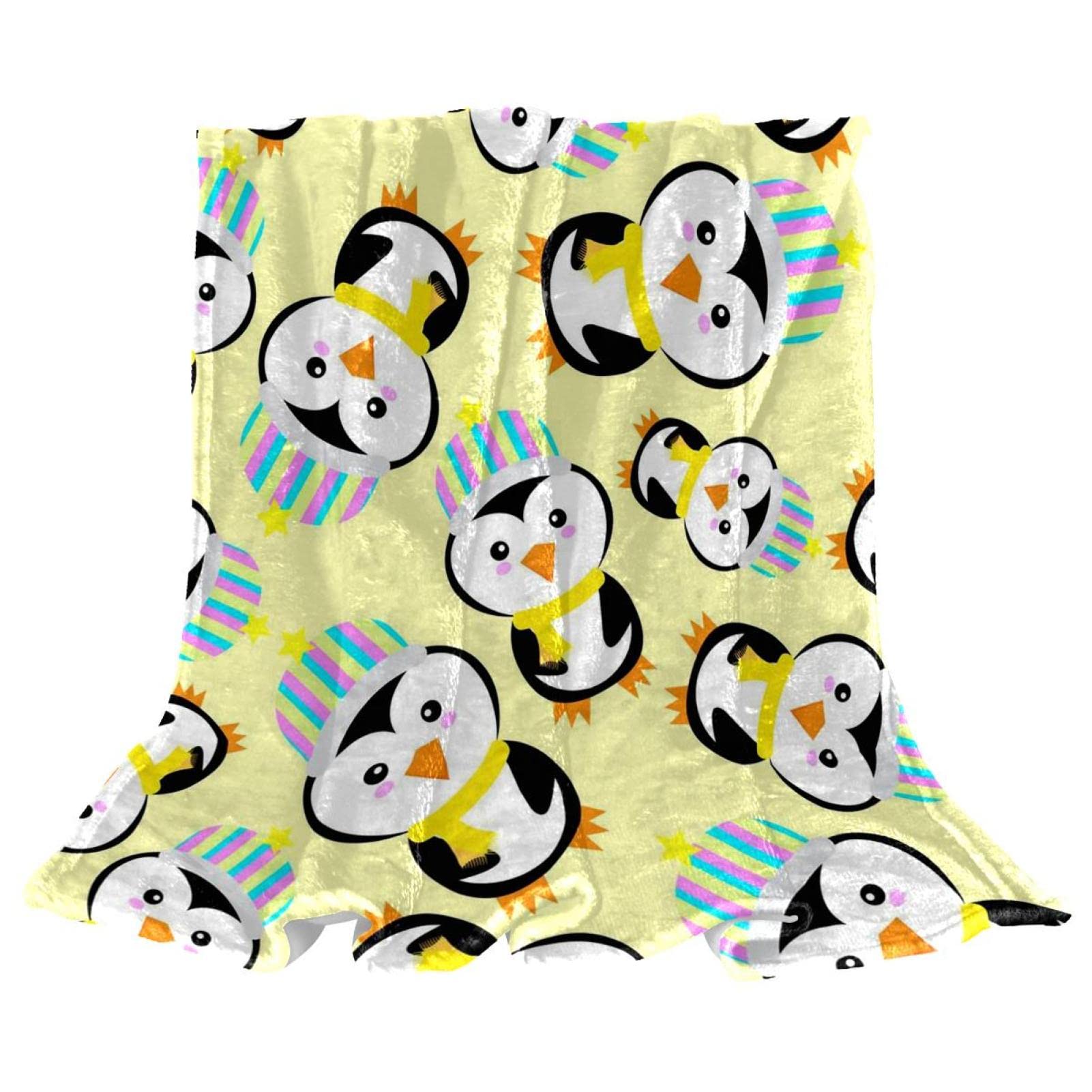 Couverture Polaire Pingouin Animal : Cadeau Décoratif Chambre Enfant