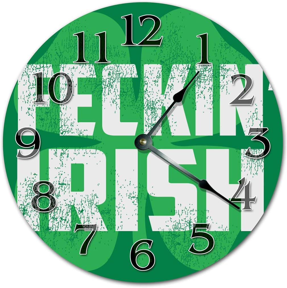 10.5" Feckin Irish Clock - Words Clock - Large 10.5" Wall Clock - Home Décor Clock