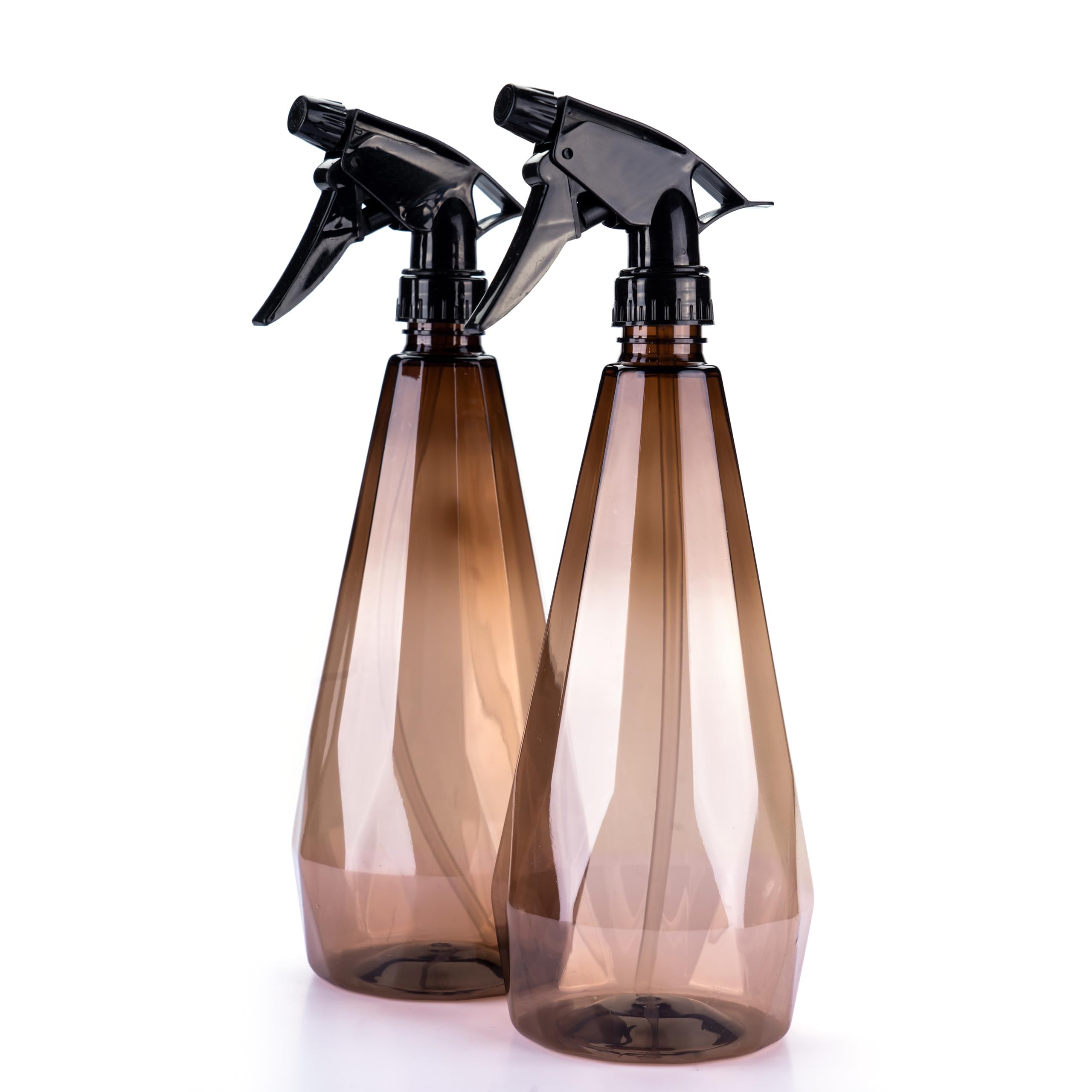 Amber Spray Bottle Cleaning Spray Bottles,Healthy Plastic, 32oz Spray Bottle For Hair&Hand&Clothe&Bathroom&Plant, Empty Mister Refillable Spray Bottles With ET,Essential Oil,Water,etc.(2 pack)