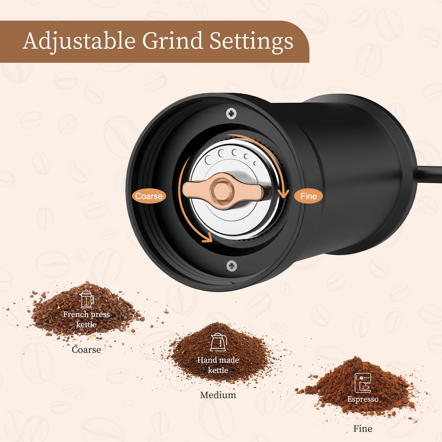 Manual Coffee Grinder - Stainless Steel Burr Mill -2 Manual Coffee Grinder - Stainless Steel Burr Mill -2
