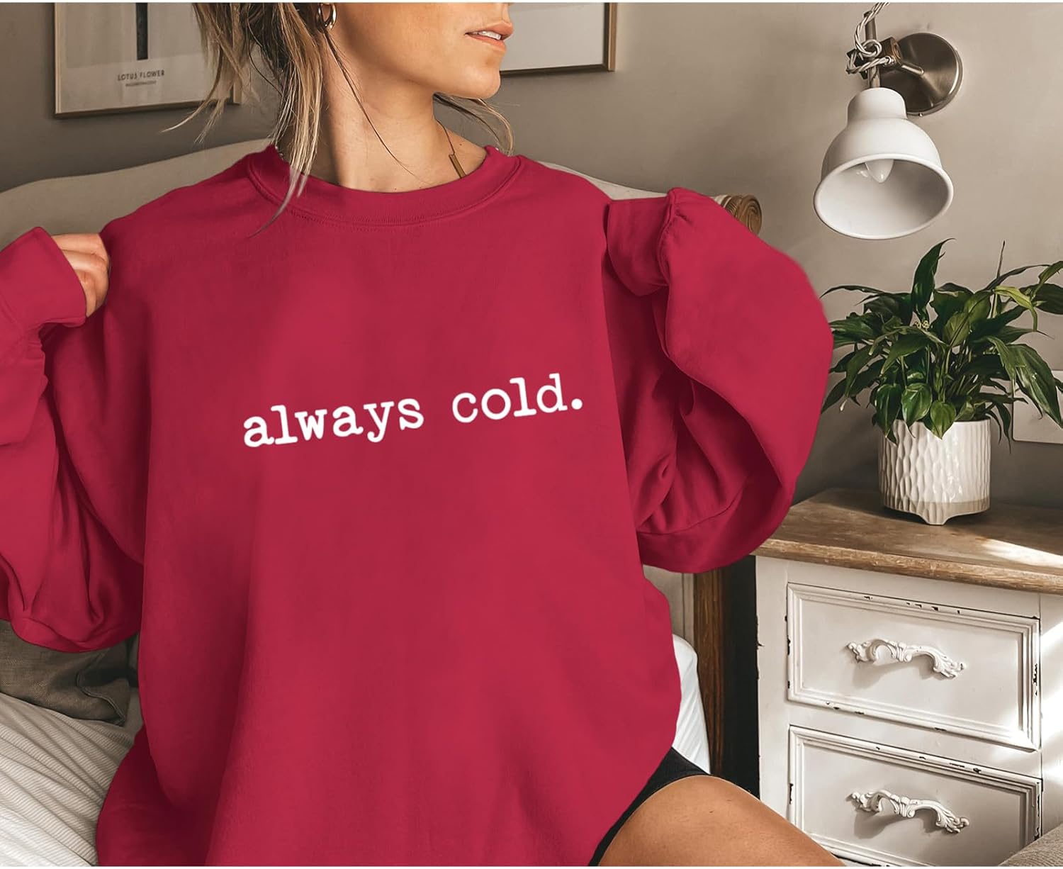 Always Cold Sweatshirt for Women Yes Im Cold Funny Graphic Sweatshirts Crewneck Winter Freezing Pullover Hoodie Top - Image 2