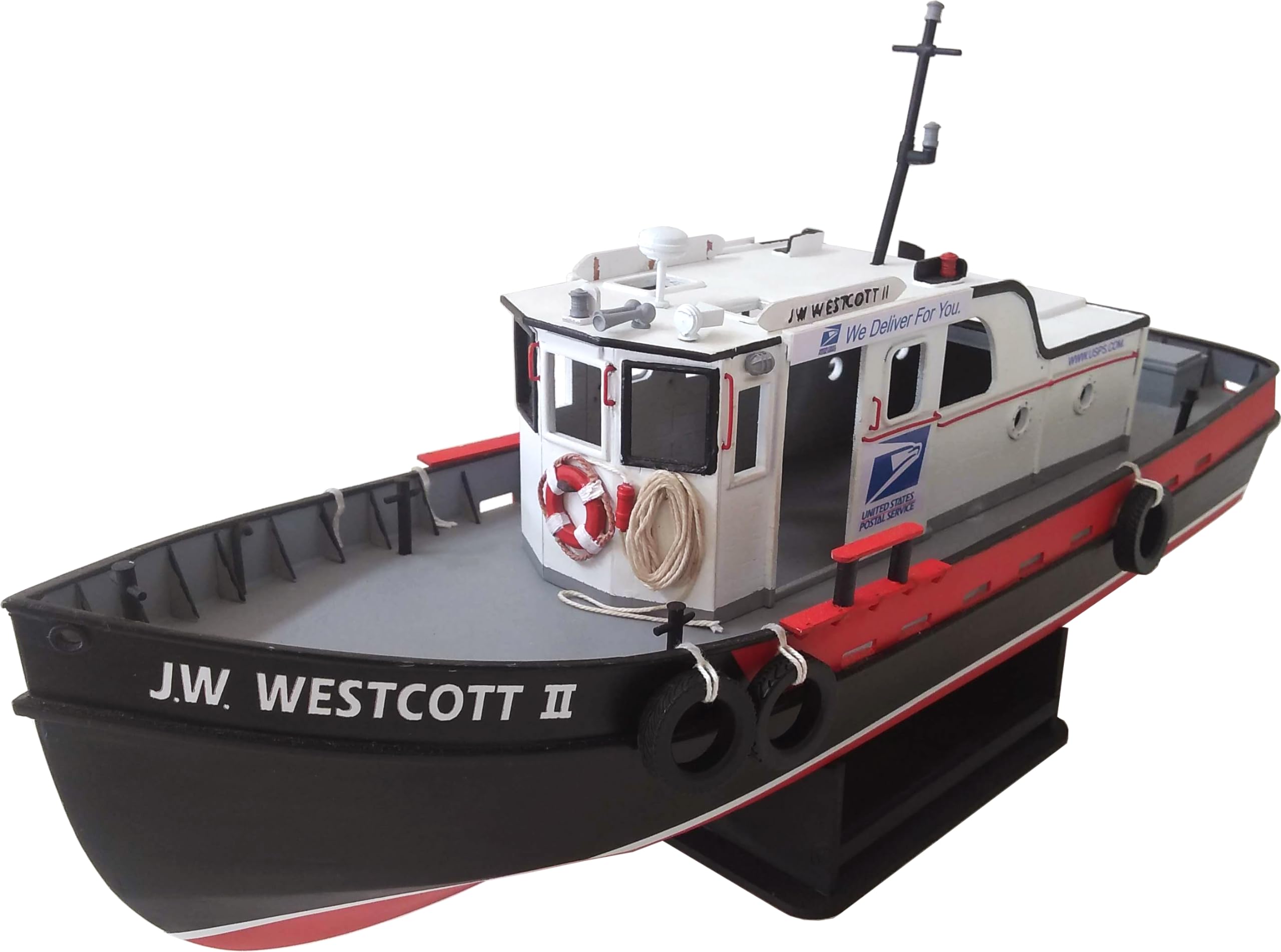 Model shipawys NCO111 - JW Westcott II 1:35 Scale - Great Lakes USPS Mail Boat - Wooden Ship Model Kit DIY - for Adults to Build