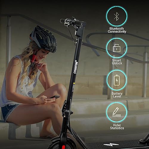 Miniatura 8 de Patinete eléctrico para adultos y niños, plegable rápido IPX5, 15.5 mph, velocidad máxima de 28 millas, batería de largo alcance con motor de 350 W