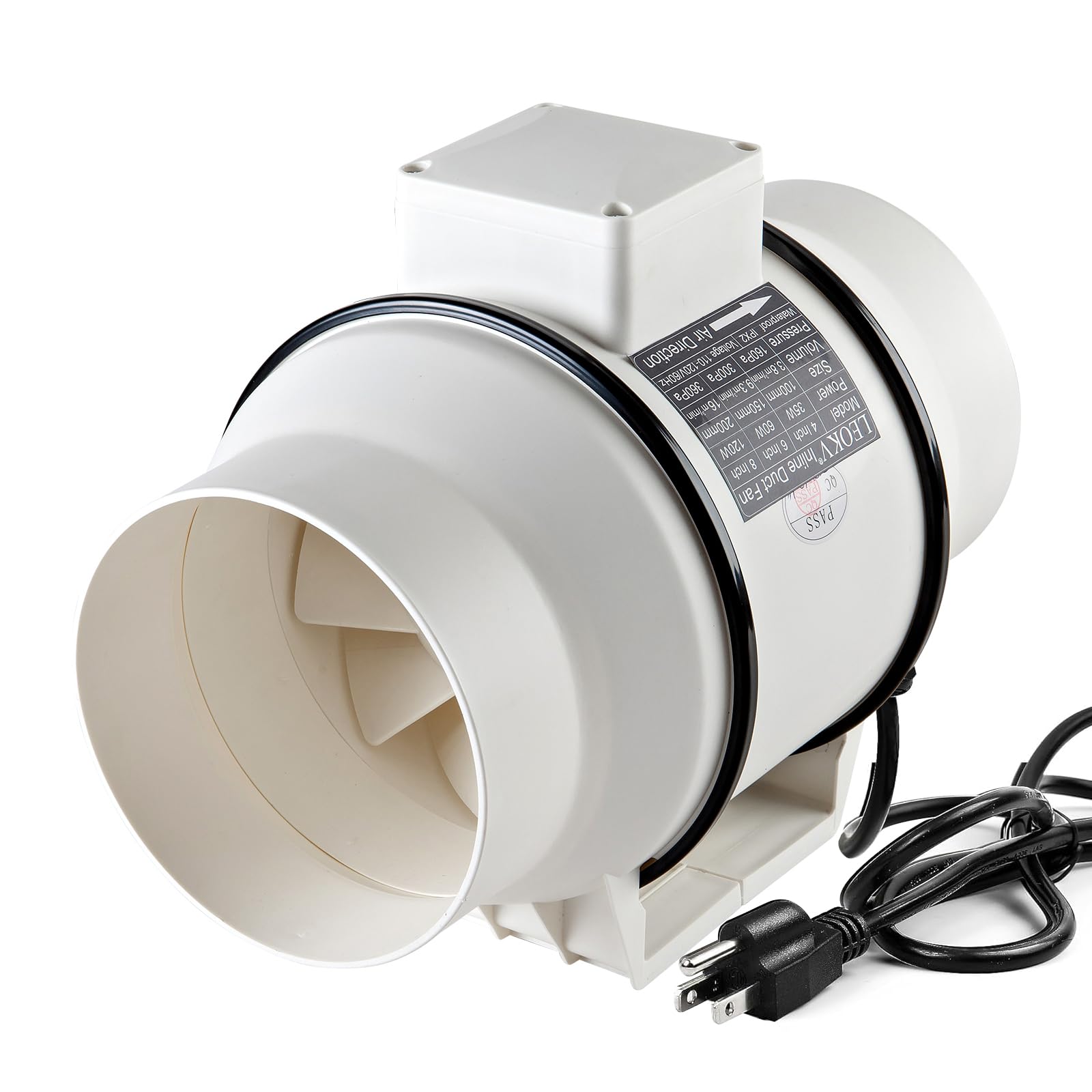 6 Inch Exhaust fan Pipeline booster fan Inline duct fan 560 CFM Duct High Efficiency Air Fan for Duct Vent Bathroom, Kitchen, Grow Tent,Hydroponics,3D Printer,The wind is very strong.-image-30