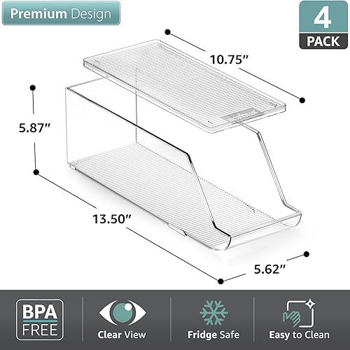 Miniatura 4 de Sorbus Organizador de latas de soda para refrigerador, dispensador de latas apilable con tapa para refrigerador, despensa, congelador, capacidad