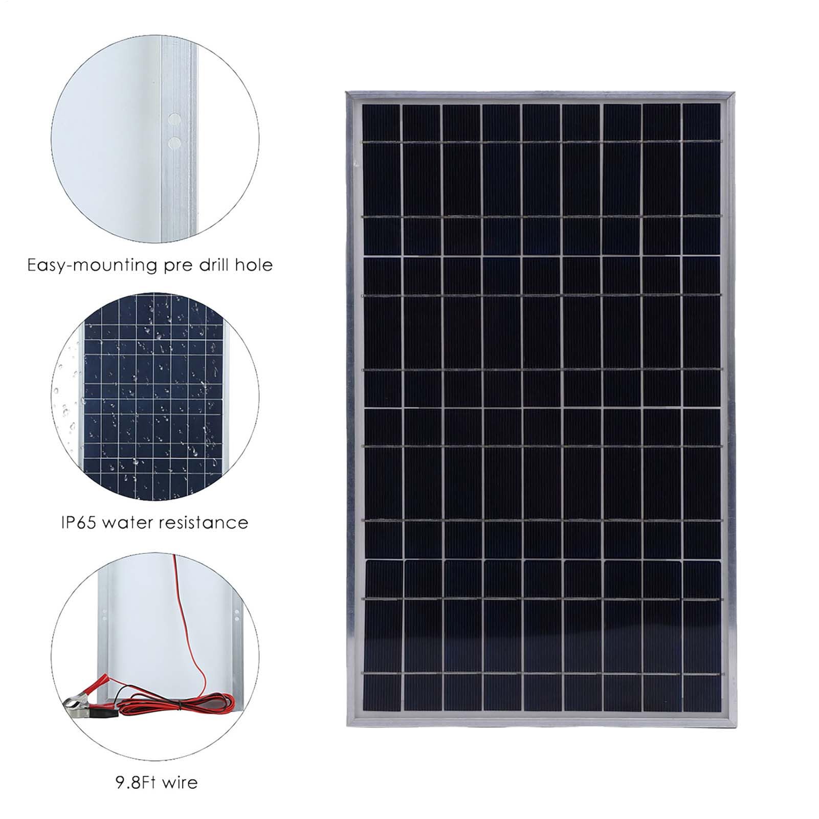 Panel Solar con Regulador de Carga,Kit de Cargador Solar 100 Vatios,de Batería para Coche Remolque | Aplicaciones en s Aislados