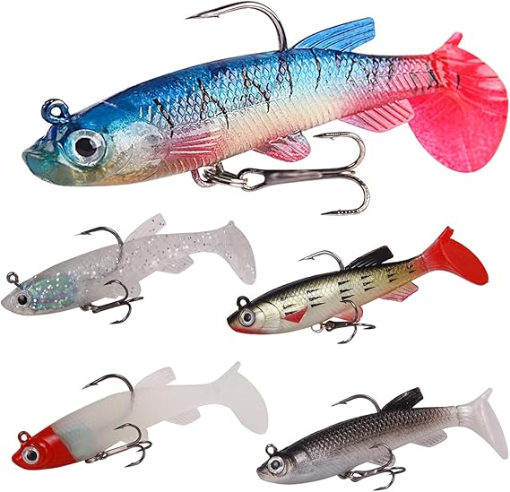 5 Esche Da Pesca Artificiali - Spinnerbait Con Doppia Paletta | Per Spigola E Pesce Persico - Foto 4