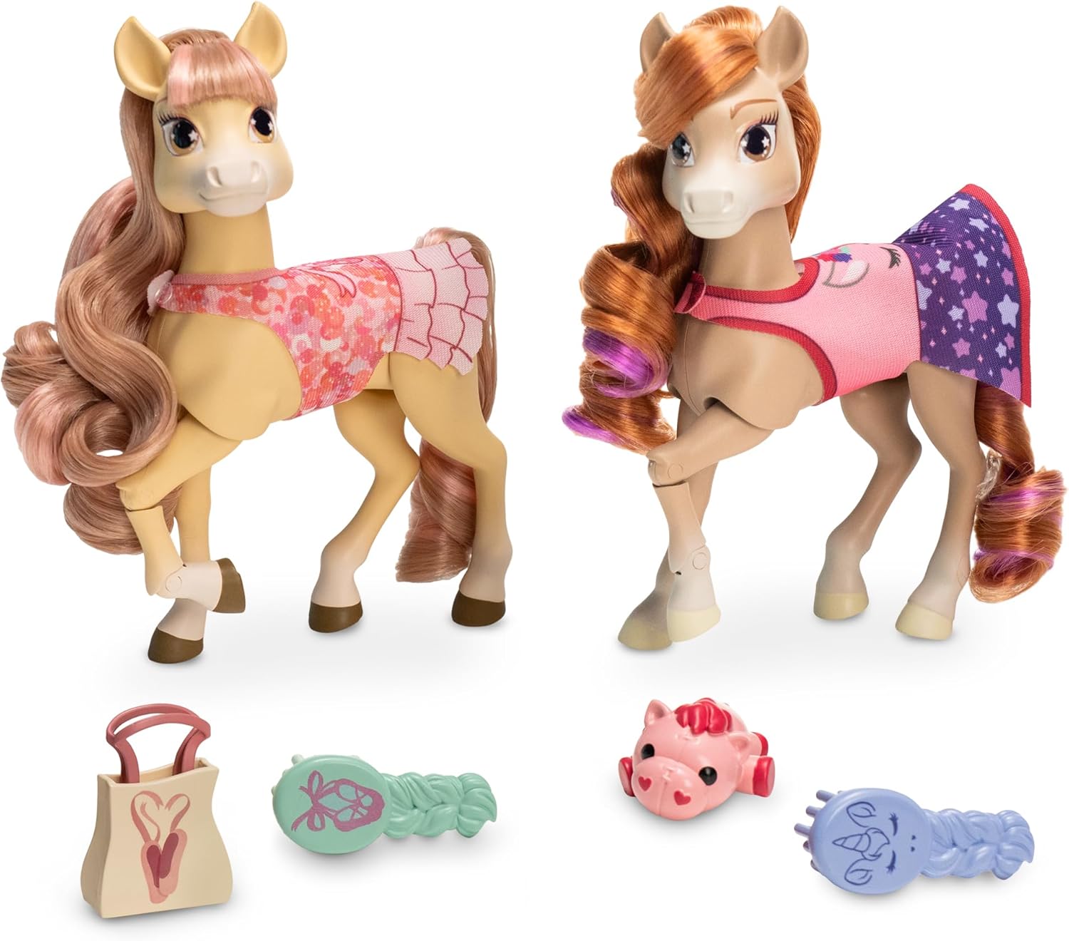 Wild Manes Horse Toys Bridget’s Ballet Horse Doll & Dreamer’s Slumber Party Horse Doll 2-Figure Pack