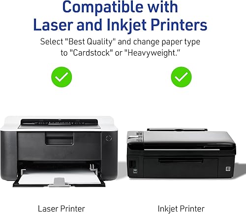 Miniatura 7 de Avery Tarjetas imprimibles grandes para tienda, 3.5 x 11 pulgadas, marfil con borde en relieve, 50 tarjetas de lugar en blanco para impresoras láser