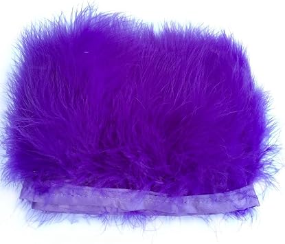 Shekyeon 2yards Marabou Turkey Feather Trim for Costume DecorationPurple
