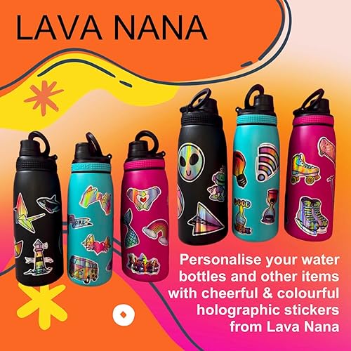Miniatura 4 de Paquete de 120 calcomanías holográficas de arcoíris para niños, calcomanías de vinilo impermeables para estudiantes, botella de agua para niños.