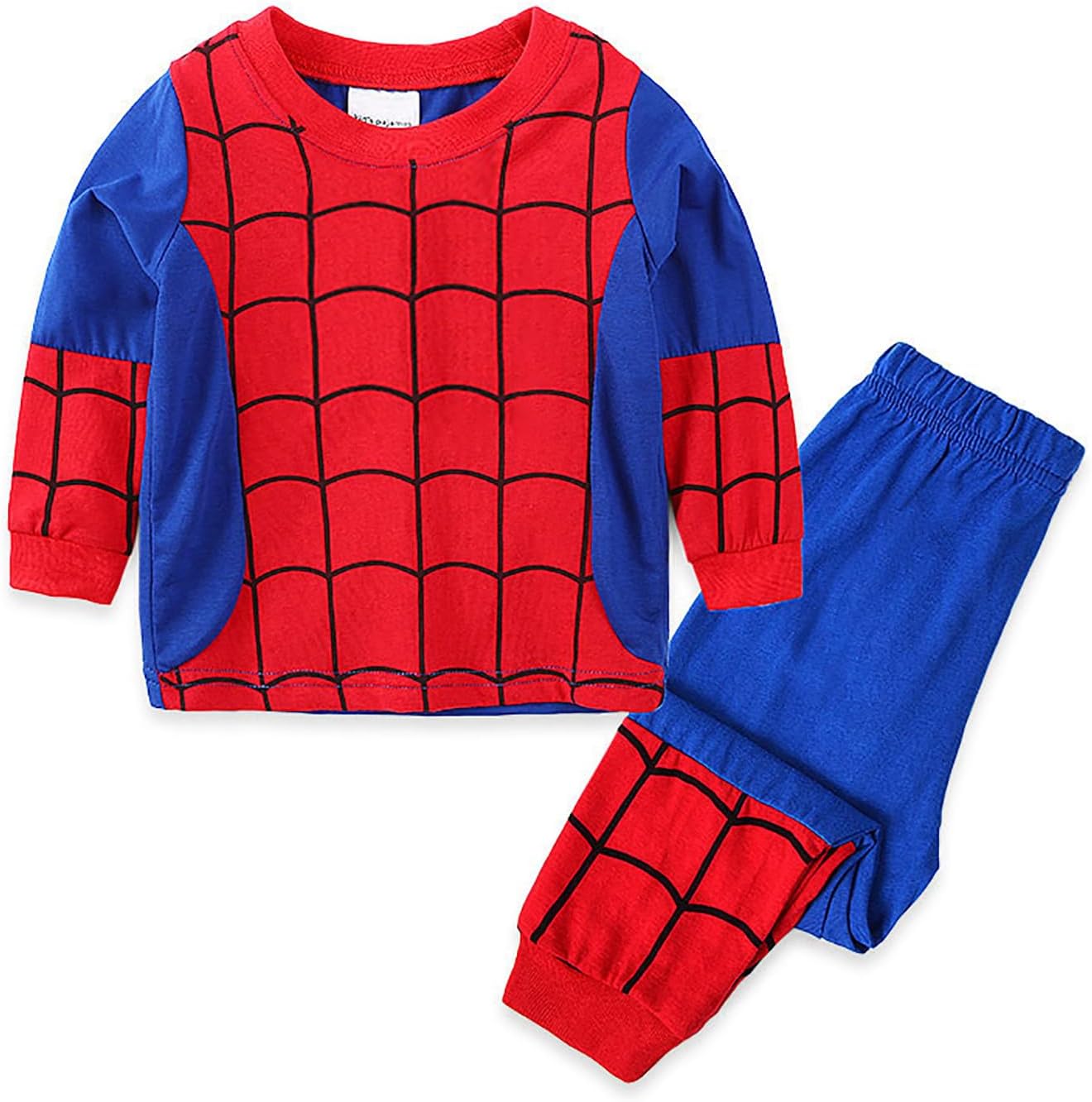 D.O.T Boys Superhero Pajamas 2 Piece Toddler Kids Long Sleeve Top and Pants Snug Fit Pjs Sets Cotton Sleepwear 2-7T