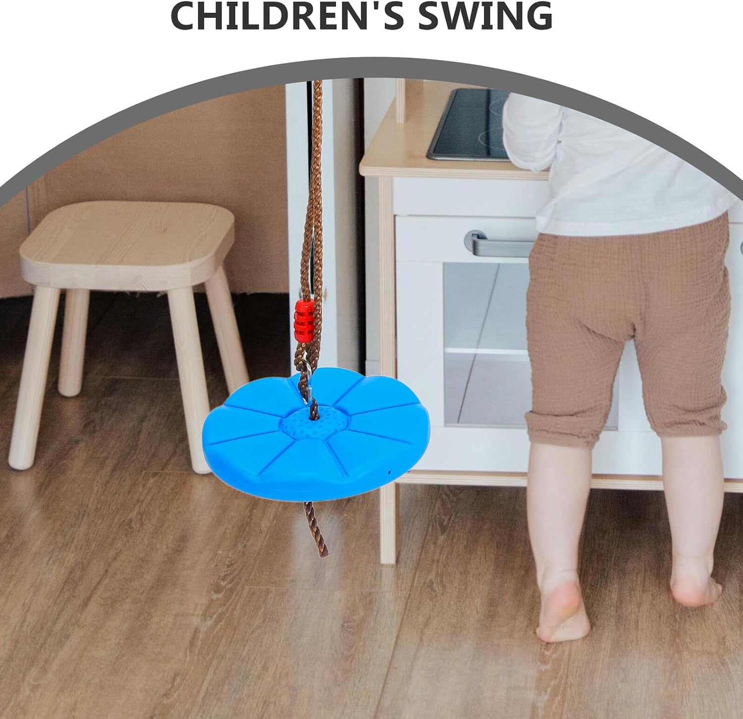 Plastic Hanging Swing Disc, Blue Octagonal Petal Design, Thickened Outdoor Indoor Swing Seat for Backyard Playground and Play Sets