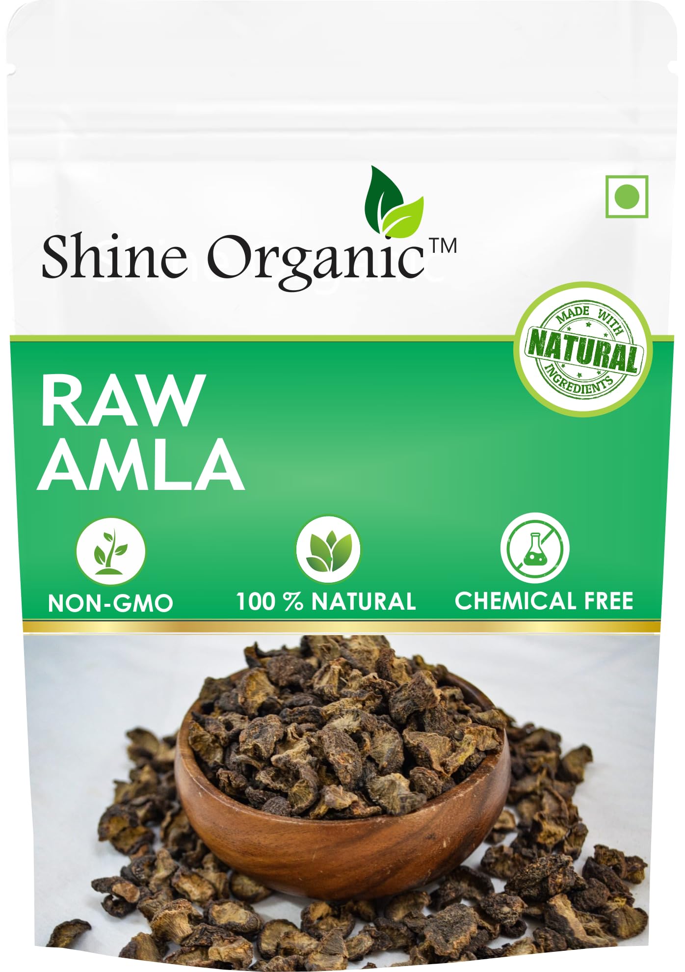Shine Organic Amla Reetha Shikakai, Bhringraj and Hibiscus Powder for Hair Growth (Pack of 5, 50g each, Total 250g Pack) 2