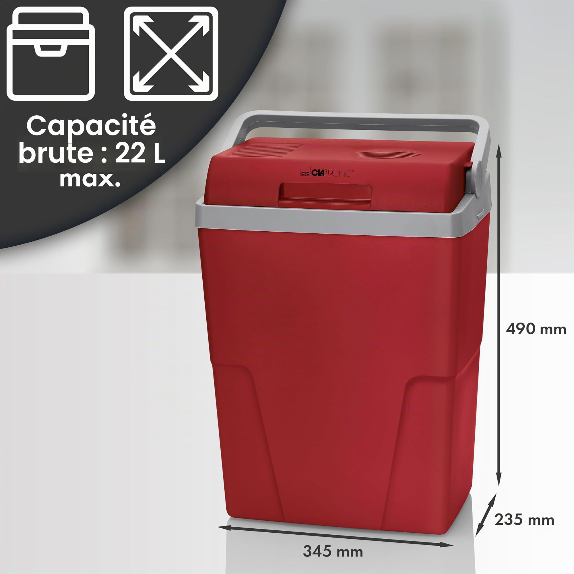 Glacière électrique 25L Clatronic KB 3713 Rouge