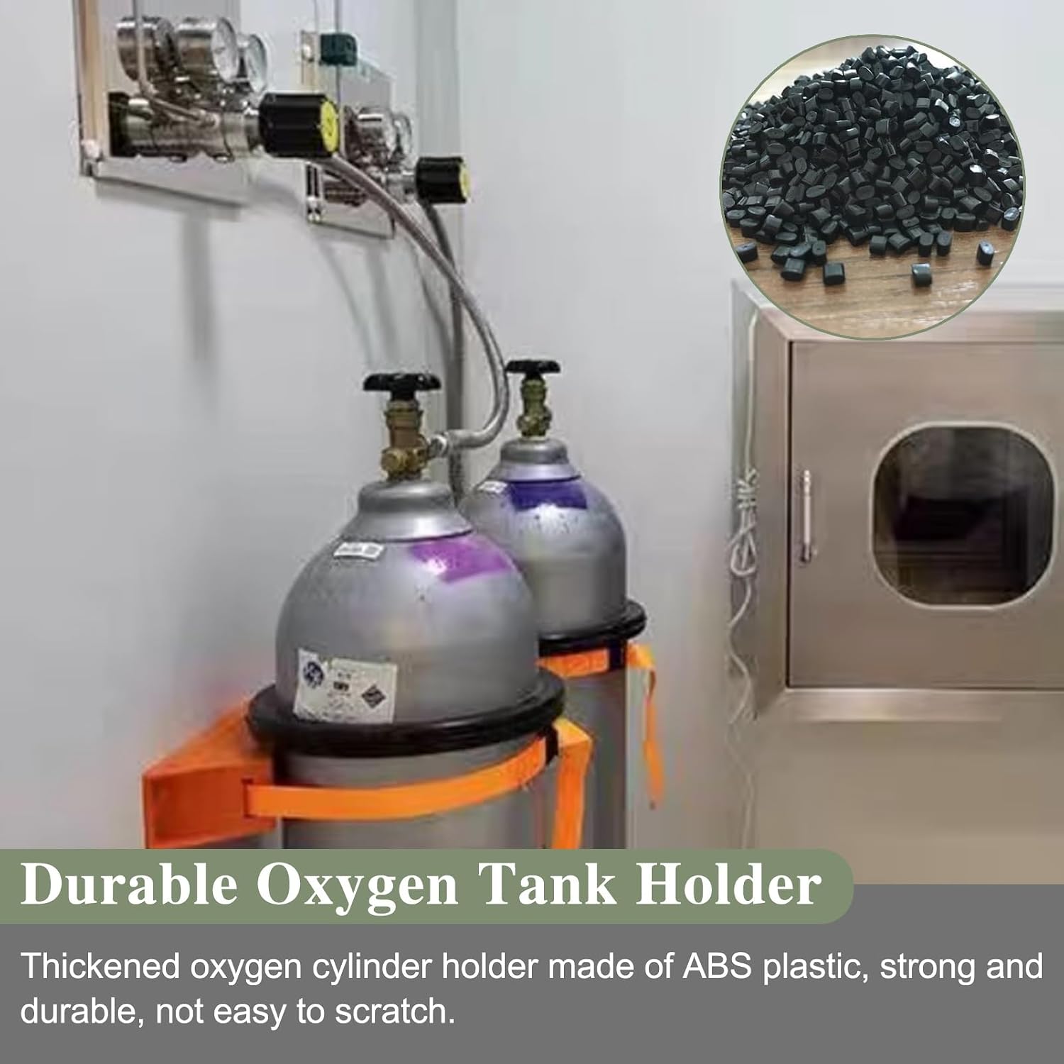 Oxygen Cylinder Rack,Propane Tank Holder Wall Mount - Durable ABS Oxygen Cylinder Organizer Rack with Screws for Hospitals - Single Capacity Gas Tank Bracket (Gray)