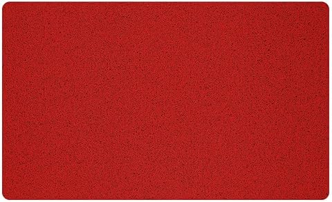 OLIVO.shop - Felpudo de PVC con diseño de rizos rizados, para la entrada exterior, de goma, felpudo para la entrada de rizo de vinilo, alfombra exterior flexible, 45 x 75 cm, 5 colores (color rojo)