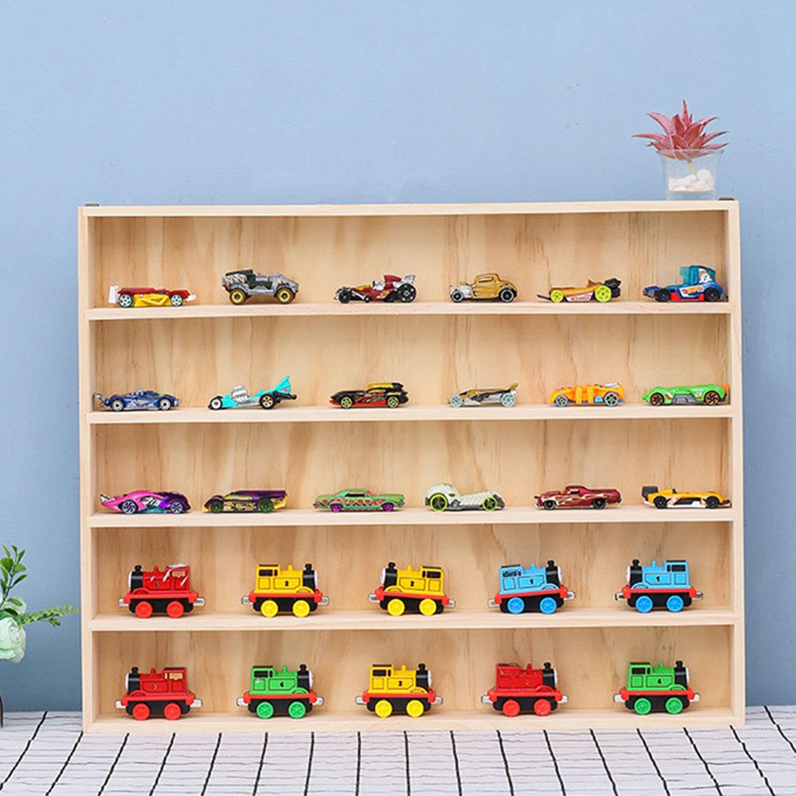 Sharplace Vitrine für Modellautos, Ausstellungsvitrine, Stabiler und geräumiger Organizer mit 5 Fächern für Modellautos, Puppen und den Einzelhandel, Kein Deckel