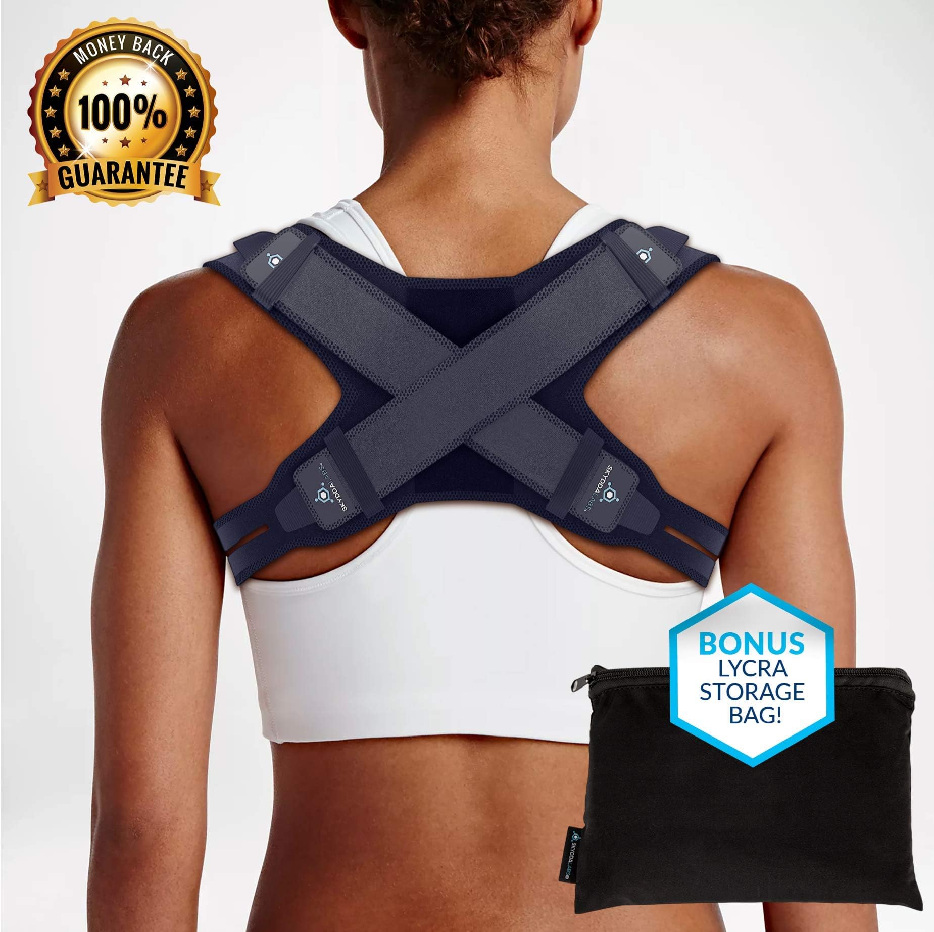 Back Brace Posture Corrector for Women and Men - Back Brace for Spine Alignment for Shoulder, Lumbar, Clavicle Support - Therapeutic Pain Relief - Breathable, Lightweight, Discreet Braces (Large)