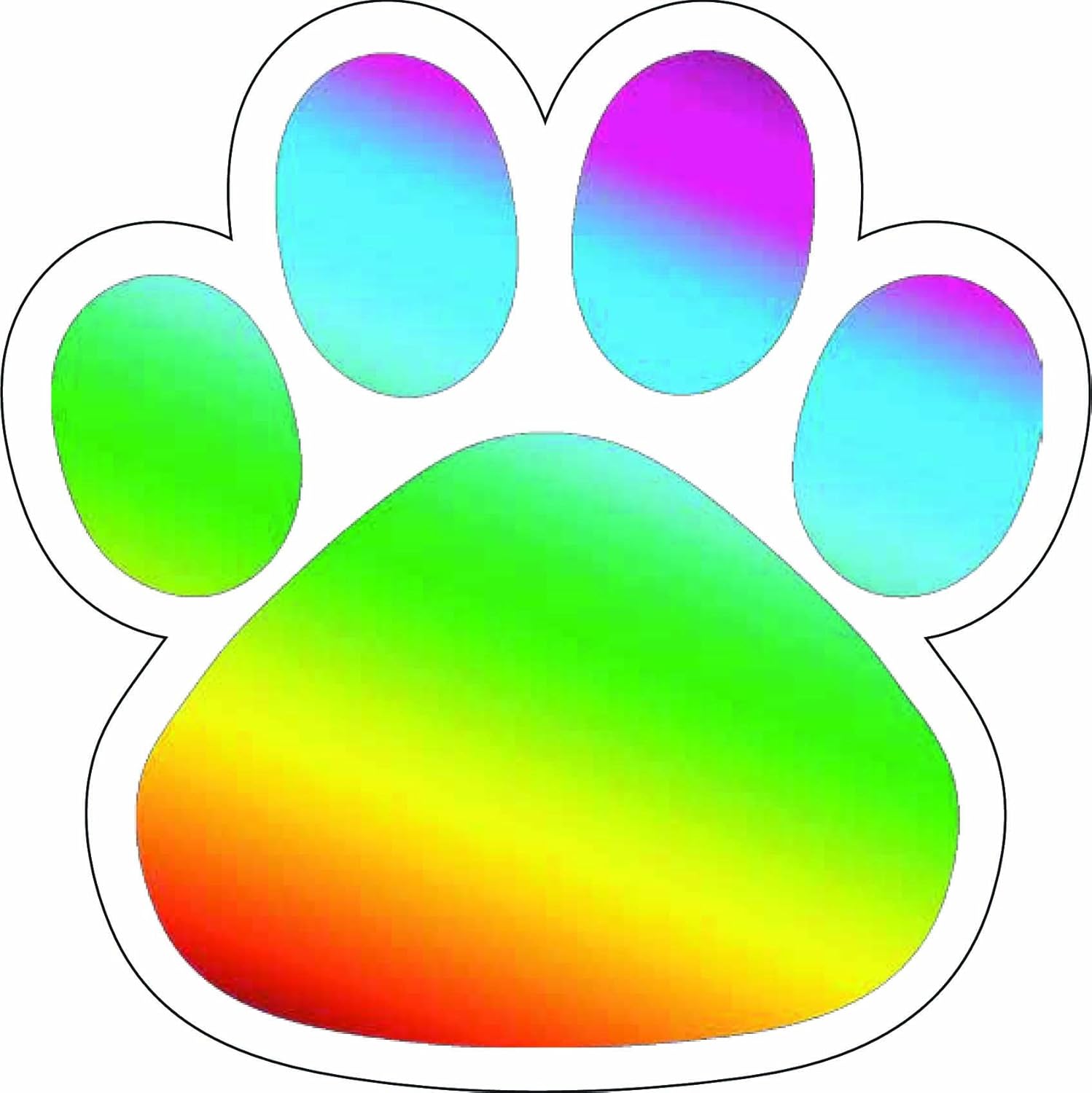 Rainbow Paw Print Car Paw Print Car 5 1/2" Amazon.ca
