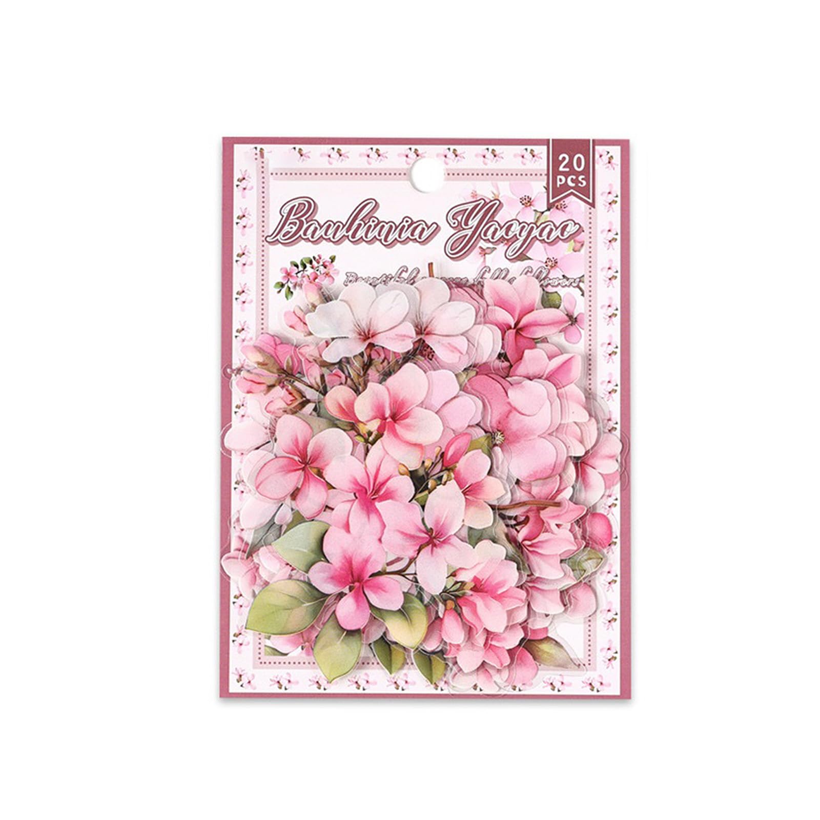 20Counts Flower Plant Sticker Water Resistant Aesthetic Sticker for Art Scrapbooking Journal Phone Guitar Laptop Scrapbook