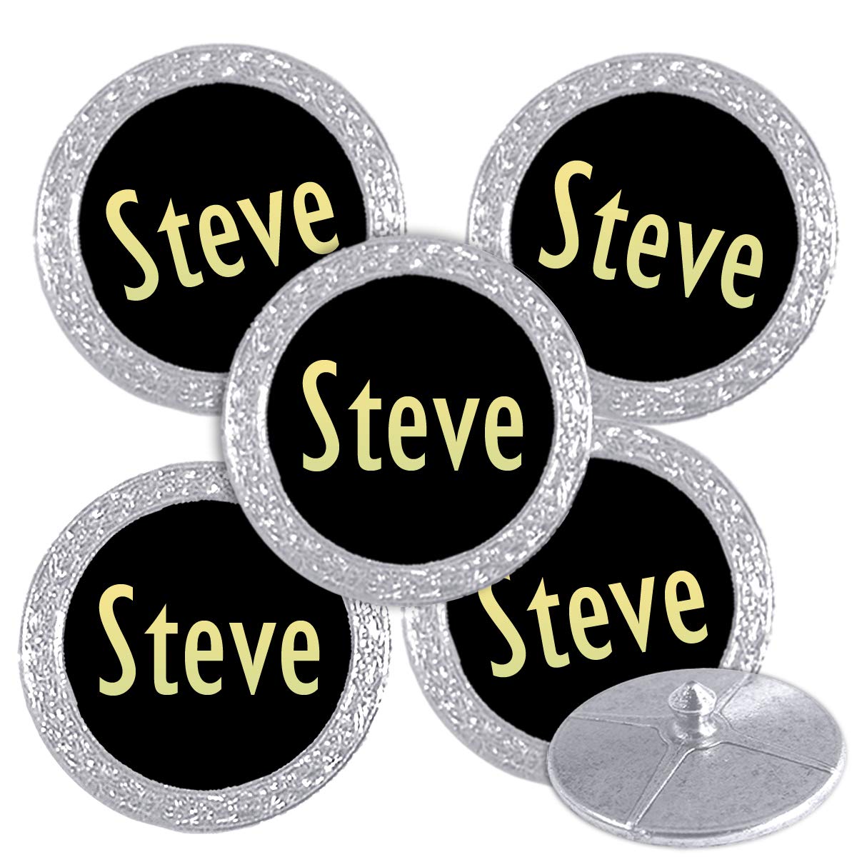 Best Impressions Silver Coloured Golf Ball Markers with Names (Steve) โ image 1
